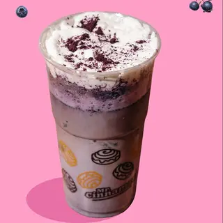 Iced latte mirtillo