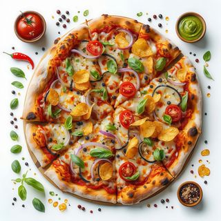 Pizza kebab con mozzarella