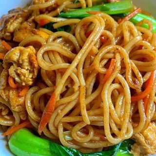 110 Spaghetti di soia con gamberi