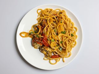 Spaghetto con granchi locali 