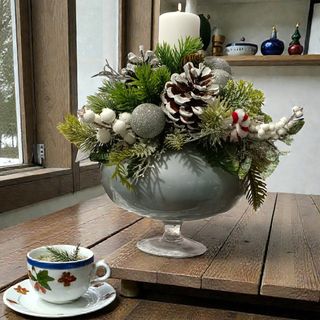 composizione ampolla vetro argento