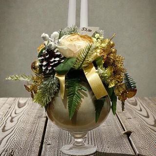 ampolla vetro alzatina doppia candela 