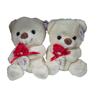 03-Peluche con rosa in tessuto