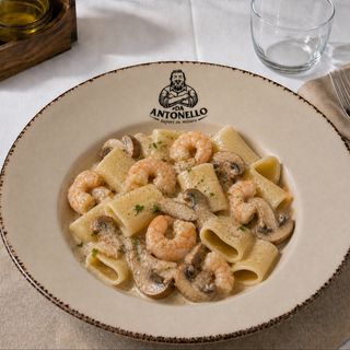 Paccheri gamberi e porcini