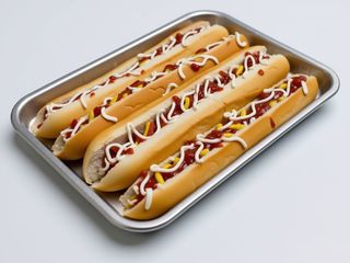Hot dog cheddar cipolle caramellate  ketchup e maionese 