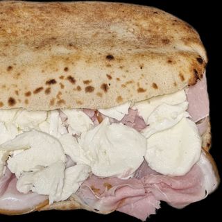 Panuozzo cotto arrosto + Bevanda lattina + patatine fritte piccole