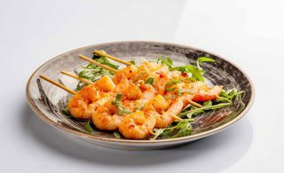 Spiedini di gamberi + salsa dello chef - 4 pezzi