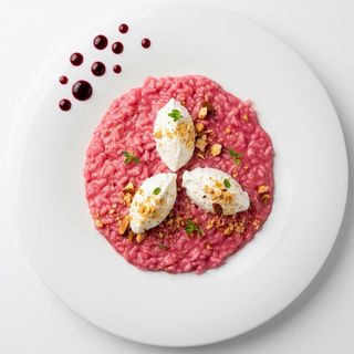 Risotto barbabietola e straciatella