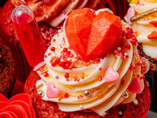 Strawberry velvet cupcake