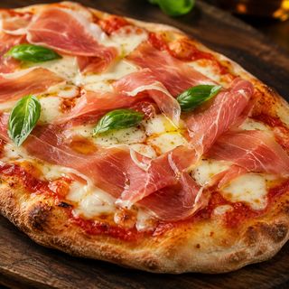 Pinsa romana Margherita con crudo