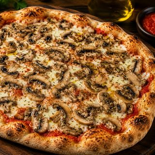 Pinsa romana rossa funghi