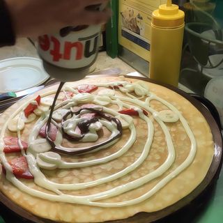 Crêpe noci, caramello al burro salato e galak