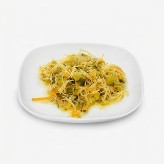 Spaghetti di soia con verdure di stagione, shoyu, olio e.v.o.