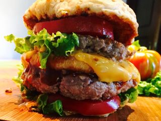 Panino con double hamburger