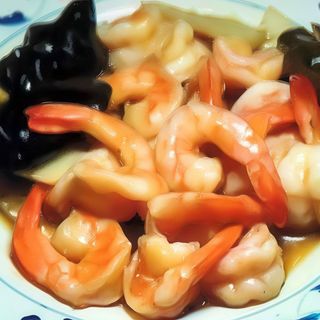 Gamberi Funghi e Bambú