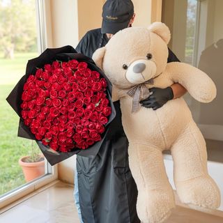 Rose Rosse & Gigante Teddy Bear