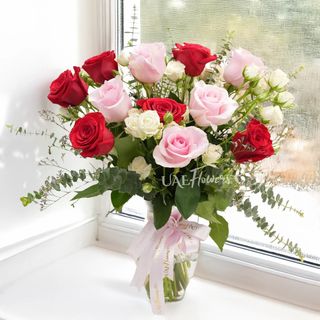 Charming Rose con vaso in vetro