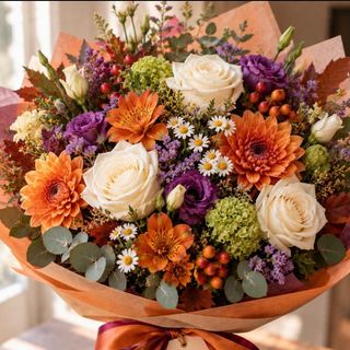 Bouquet toni dell'arancio e del viola