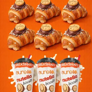 Combo box nutella party - 6 cornetti alla nutella e 3 latte e nutella