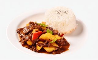 Riso gai manzo - una porzione