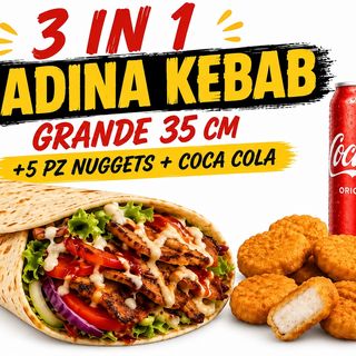 Menu Piadina kebab Grande 35 cm+5pz nuggets+cocacola lattina