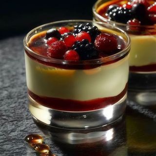 Coppa creme bruleé e frutti di bosco