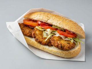 Panino con polpette di gamberi