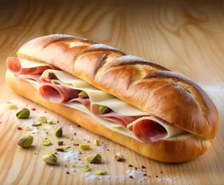 8. Mortadella Levoni, provolone e pesto di pistacchio