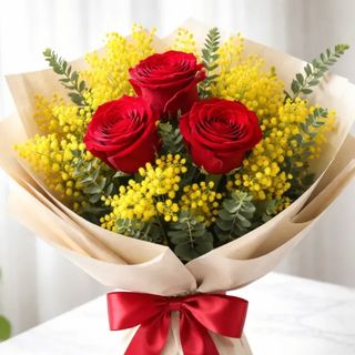 Trilogy di rose rosse