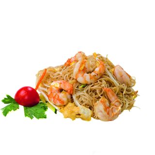 162. Spaghetti di riso con gamberi