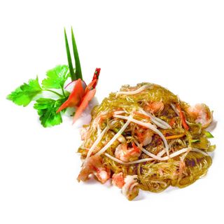 164. Spaghetti di soia con gamberi