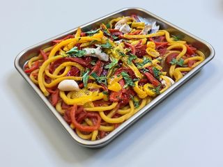 Pollo e peperoni e funghi