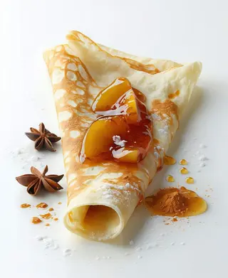 Crepe con miele, mele e cannella