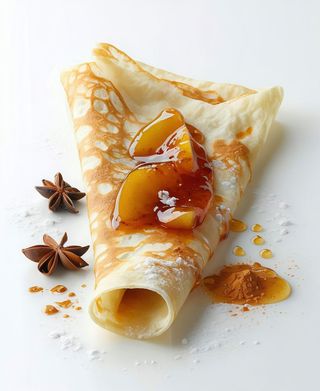 Crepe con miele, mele e cannella