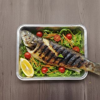 Spigola alla Griglia ( 300g/400g) + Contorno