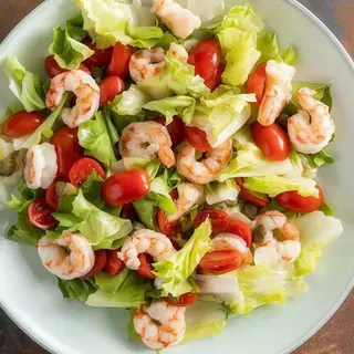 insalatone con gamderi in salsa rosa