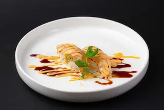 67. Spicy flambè sake - 2 pezzi