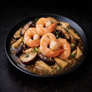 603. Gamberi funghi e bambù