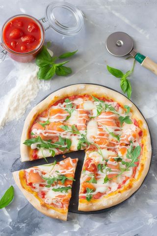 Pizza con salmone