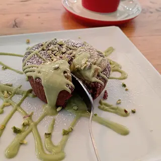 Tortino cioccolato con fondente al pistacchio
