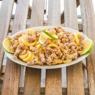 Fish and chips con moscardini