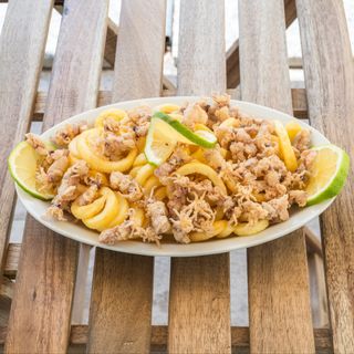 Fish and chips con moscardini