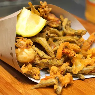 Fish and chips con merluzzetti