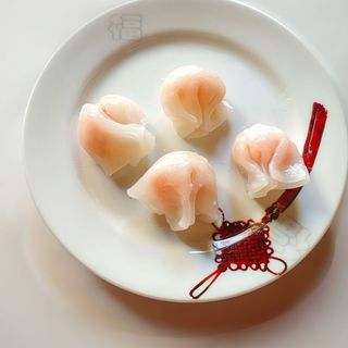 Ravioli trasparenti di gamberi