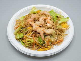 Spaghetti cinesi con gamberi