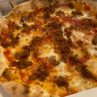 Pizza Vegana con salsiccia vegana