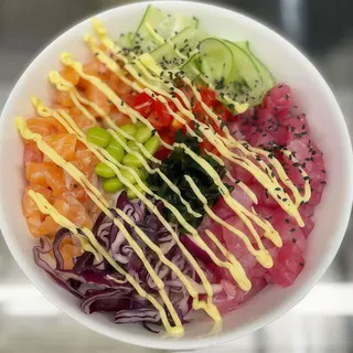 Poké triplo (gambero - salmone - tonno)