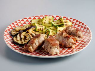 Bombette alla brace con verdure grigliate 