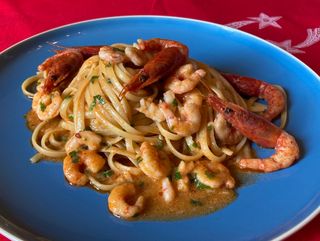 Linguine con gamberi