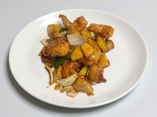 F7. Gamberi in salsa agro - dolce